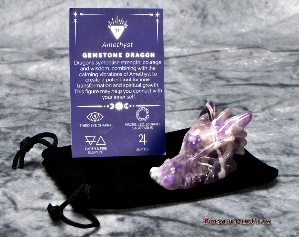 Hexenshop Dark Phönix Amethyst Drachen Kristallschädel Alvar Totenkopf Halbedelstein
